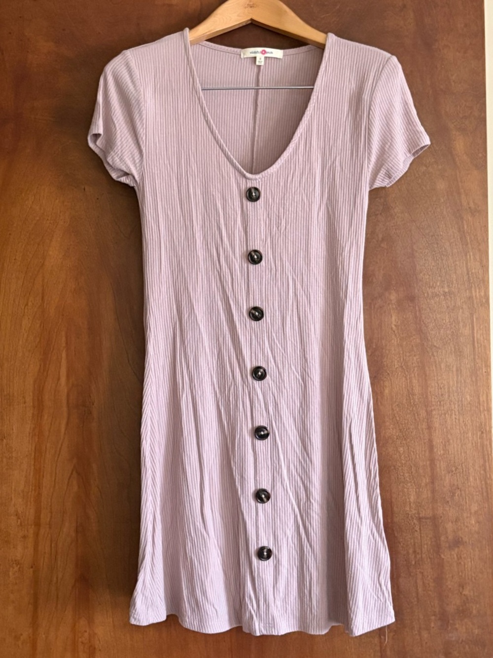 Wishful Park Lilac V-Neck Button Front Mini Dress